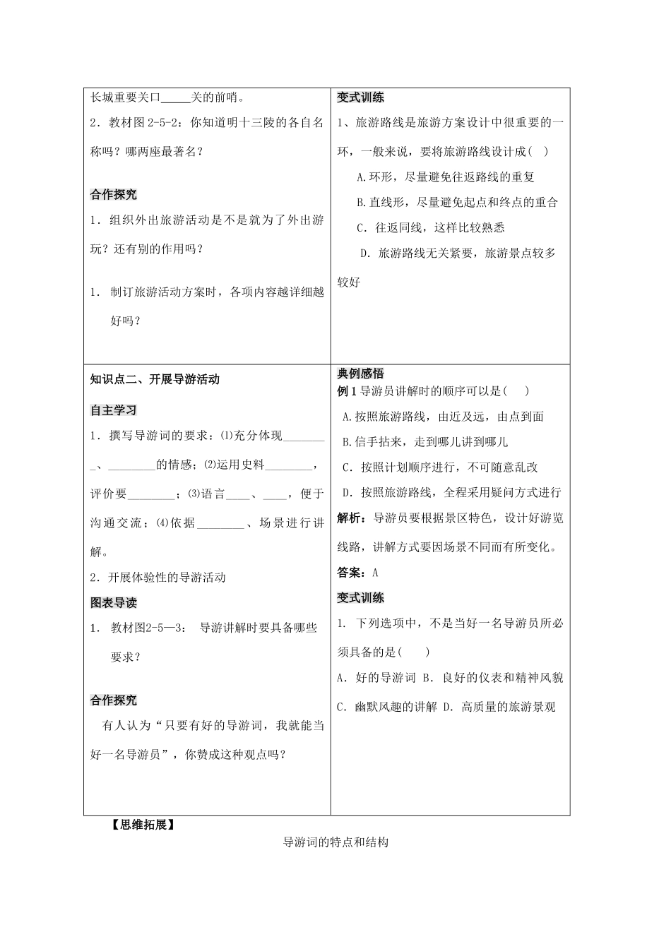 高中地理 第二单元 走可持续发展之路 单元活动 设计“一日游”活动方案学案 鲁教版选修3-鲁教版高二选修3地理学案_第2页