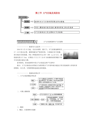 高中地理 第二章 环境污染与防治 第三节 大气污染及其防治教学案 新人教版选修6-新人教版高二选修6地理教学案