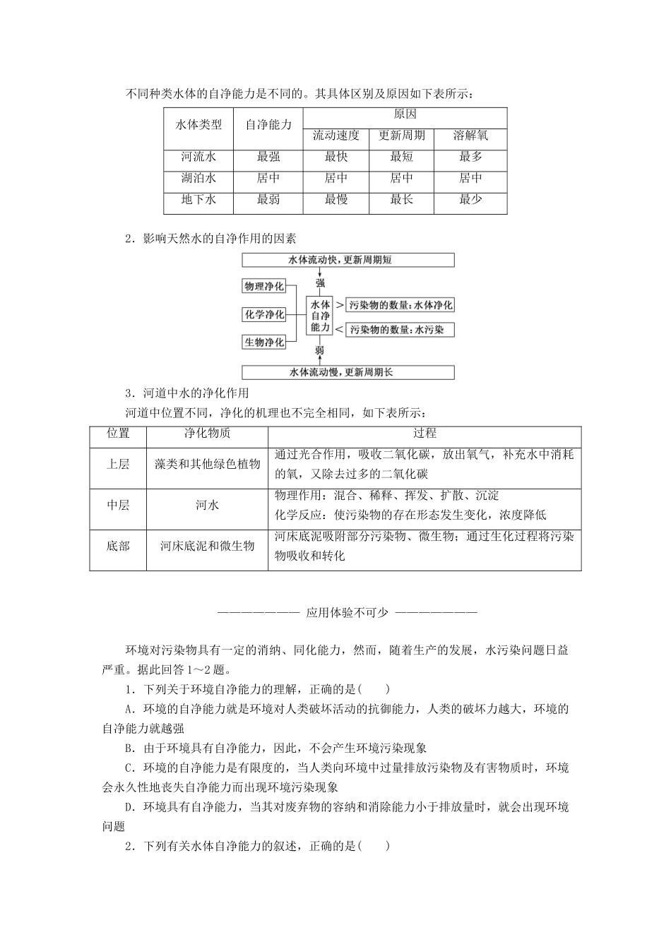 高中地理 第二章 环境污染与防治 第一节 水污染及其成因学案（含解析）新人教版选修6-新人教版高二选修6地理学案_第2页