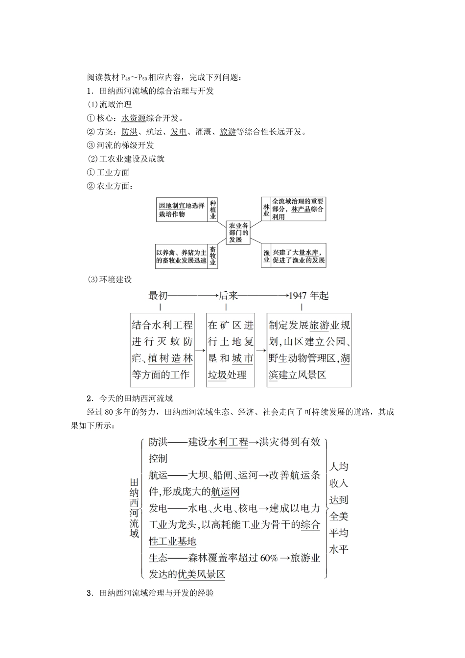 高中地理 第二章 区域可持续发展 第3节 流域综合治理与开发——以田纳西河流域为例学案 湘教版必修3-湘教版高二必修3地理学案_第2页