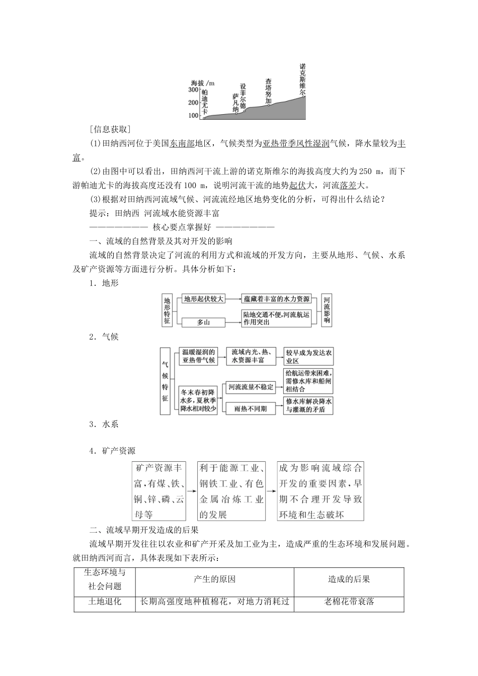 高中地理 第二章 区域可持续发展 第二节 美国田纳西河流域的治理讲义（含解析）中图版必修3-中图版高二必修3地理教案_第3页