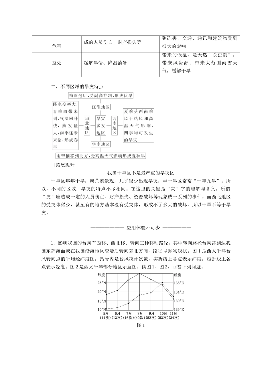 高中地理 第二章 中国的主要自然灾害 第二节 中国的气象灾害和洪涝灾害教学案 中图版选修5-中图版高二选修5地理教学案_第3页