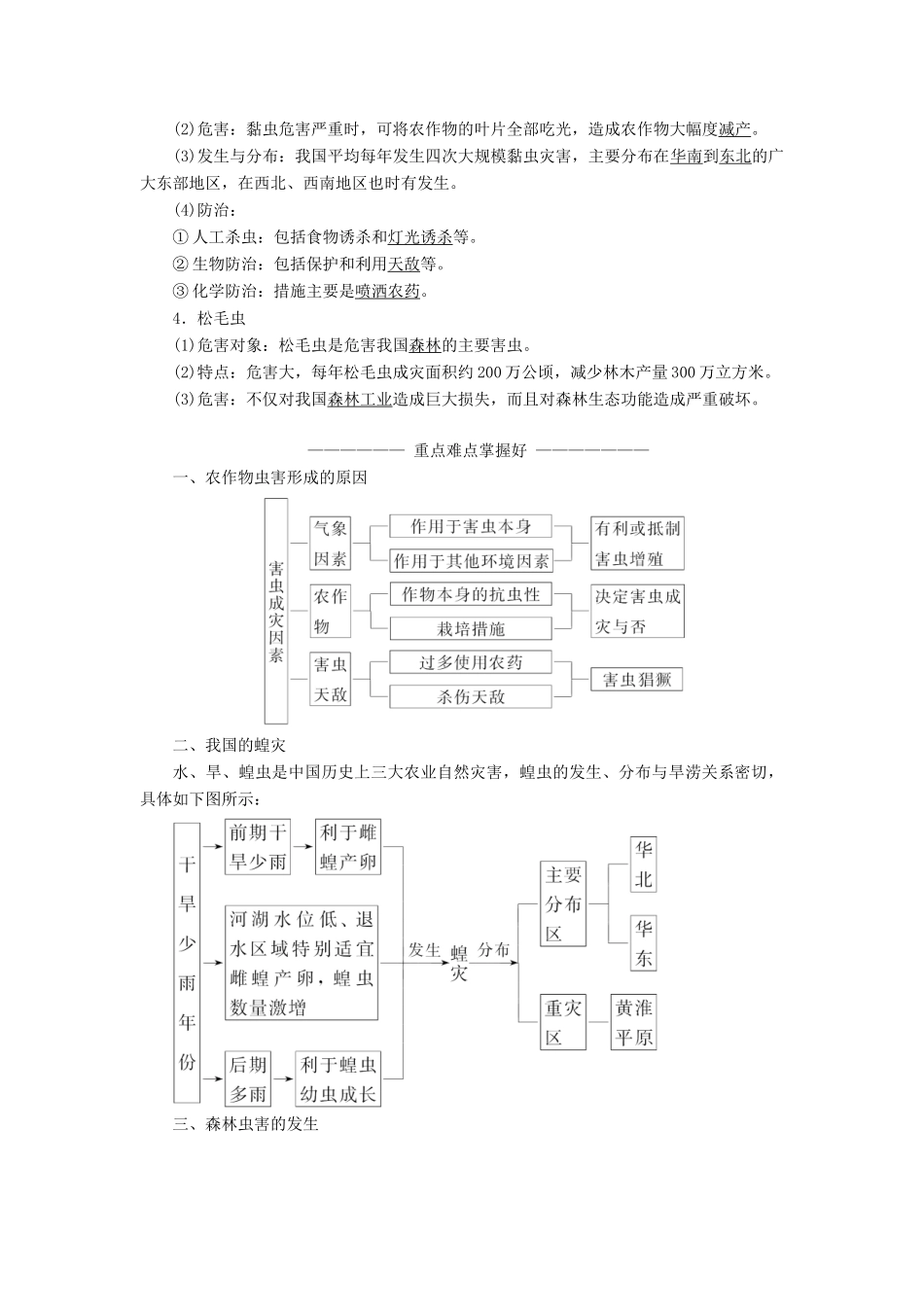 高中地理 第二章 中国的主要自然灾害 第四节 中国的生物灾害教学案 中图版选修5-中图版高二选修5地理教学案_第2页