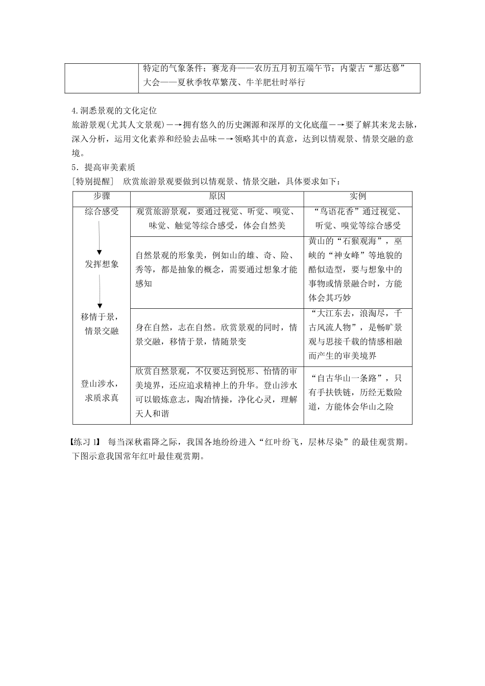 高中地理 第二章 旅游资源的综合评价同步备课学案 中图版选修3-中图版高二选修3地理学案_第2页