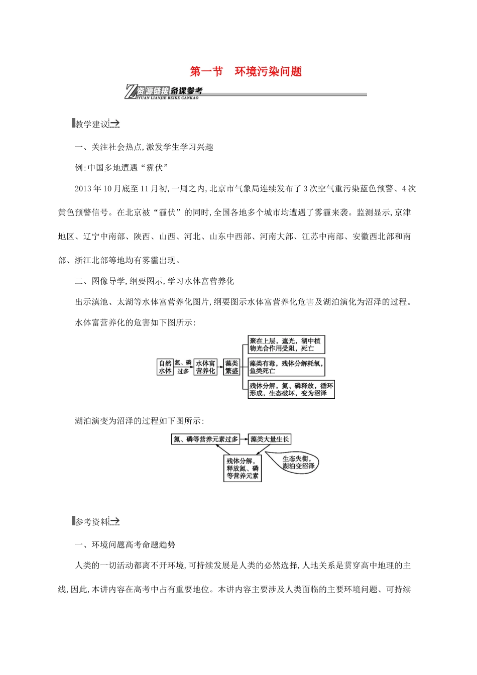 高中地理 第四章 环境污染与防治 1 环境污染问题素材 中图版选修6-中图版高一选修6地理素材_第1页