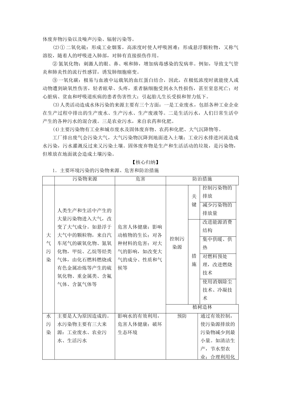 高中地理 第四章 环境污染与防治 第一节 环境污染问题学案 中图版选修6-中图版高二选修6地理学案_第2页