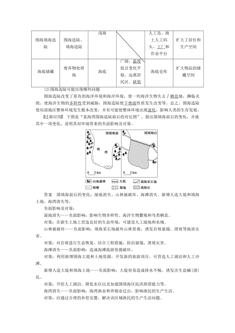 高中地理 第五章 第四节 海洋空间的开发利用学案 新人教版选修2-新人教版高二选修2地理学案_第3页