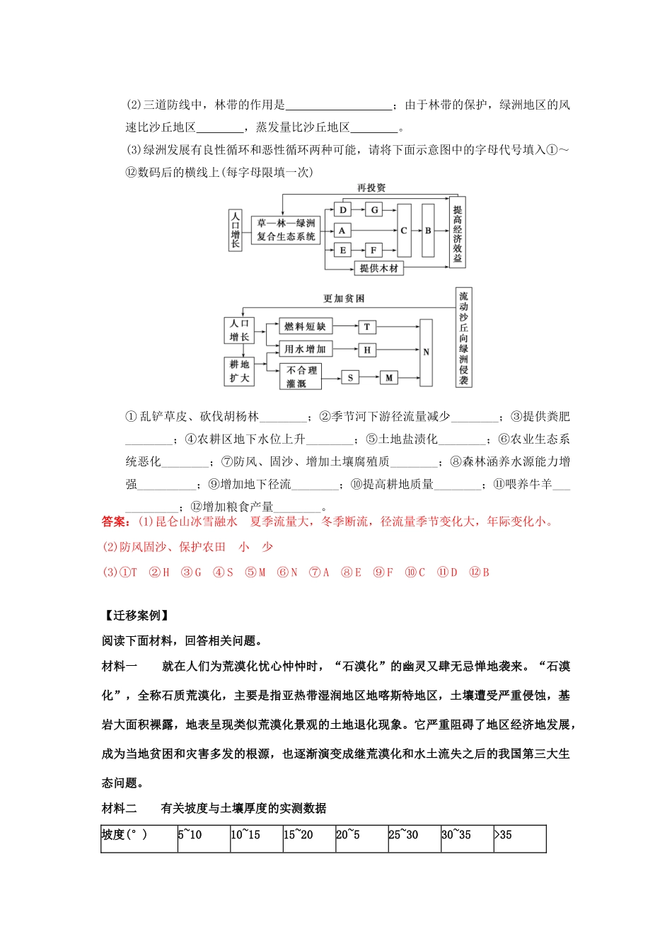 高中地理 第二章 区域生态环境建设 2.1 荒漠化的防治导学案 新人教版必修3-新人教版高二必修3地理学案_第3页