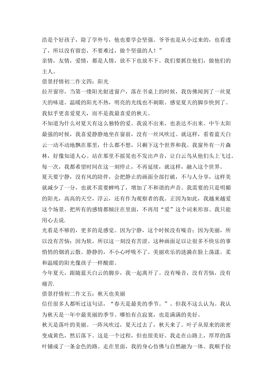 借景第一年第二天的抒情作文_第3页