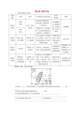 高中地理 第五章 海洋开发学案 新人教版选修2-新人教版高二选修2地理学案