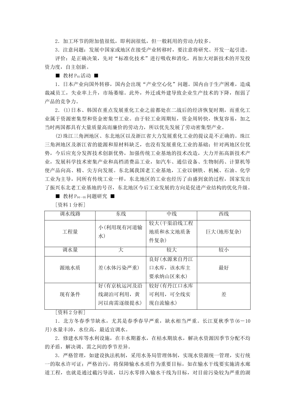 高中地理 第四章 区际联系与区域协调发展章末整合提升学案 新人教版必修3-新人教版高二必修3地理学案_第3页