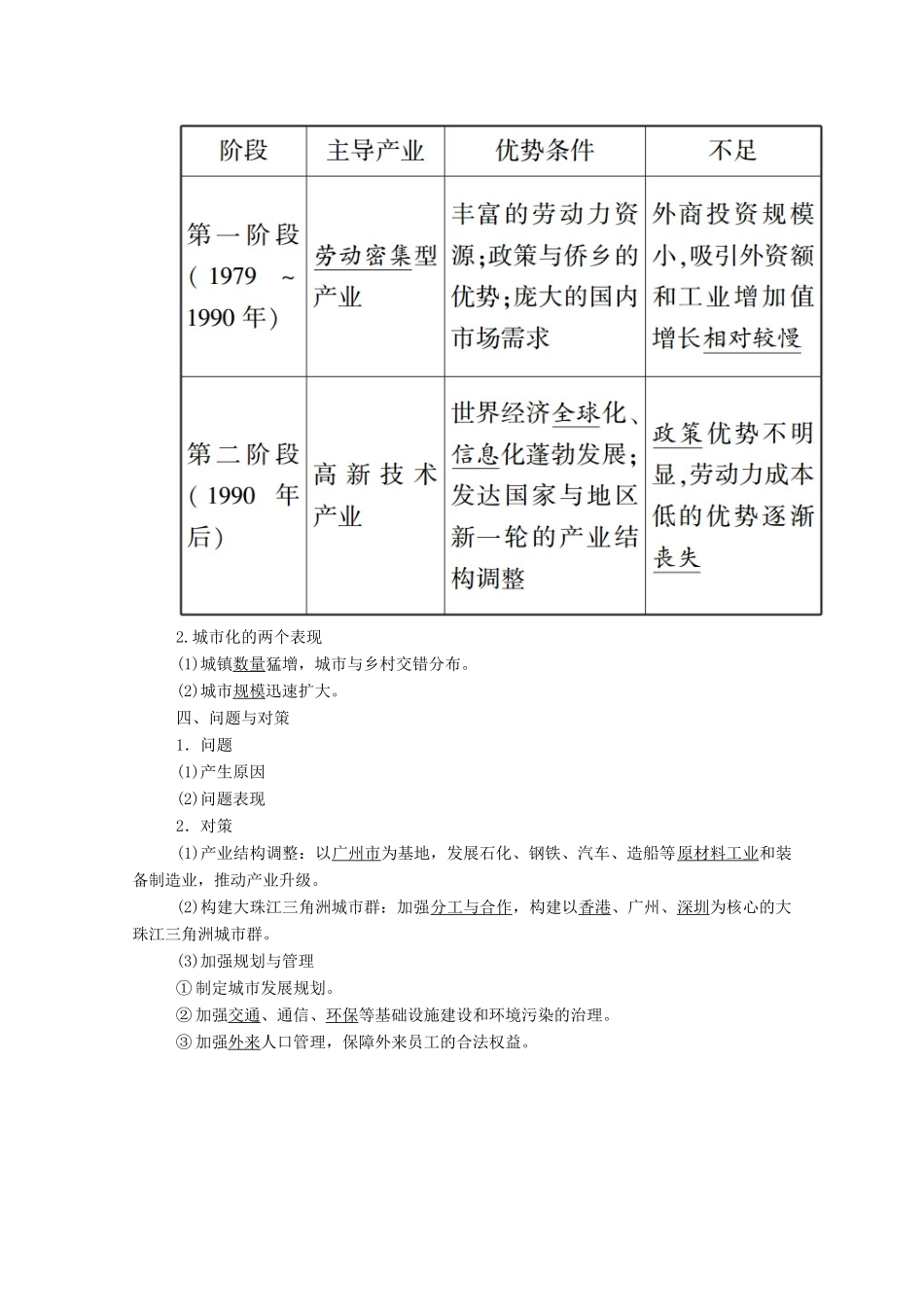高中地理 第四章 区域经济发展 2 区域工业化与城市化——以我国珠江三角洲地区为例学案 新人教版必修3-新人教版高中必修3地理学案_第2页
