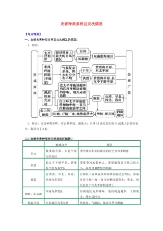 高中地理 第二章 我国主要的自然灾害 第一节 我国自然灾害的特点与分布 灾害种类多样且灾次频发学案 湘教版选修5-湘教版高二选修5地理学案