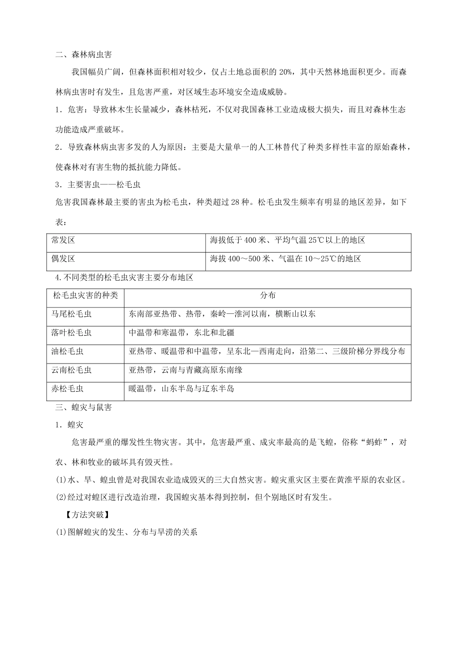 高中地理 第二章 中国的自然灾害 第五节 中国的生物灾害导学案 新人教版选修5-新人教版高二选修5地理学案_第3页