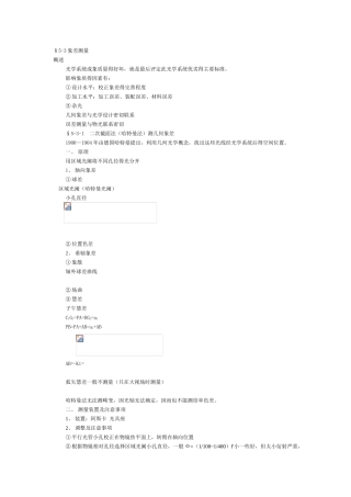 像差检测 光学测量