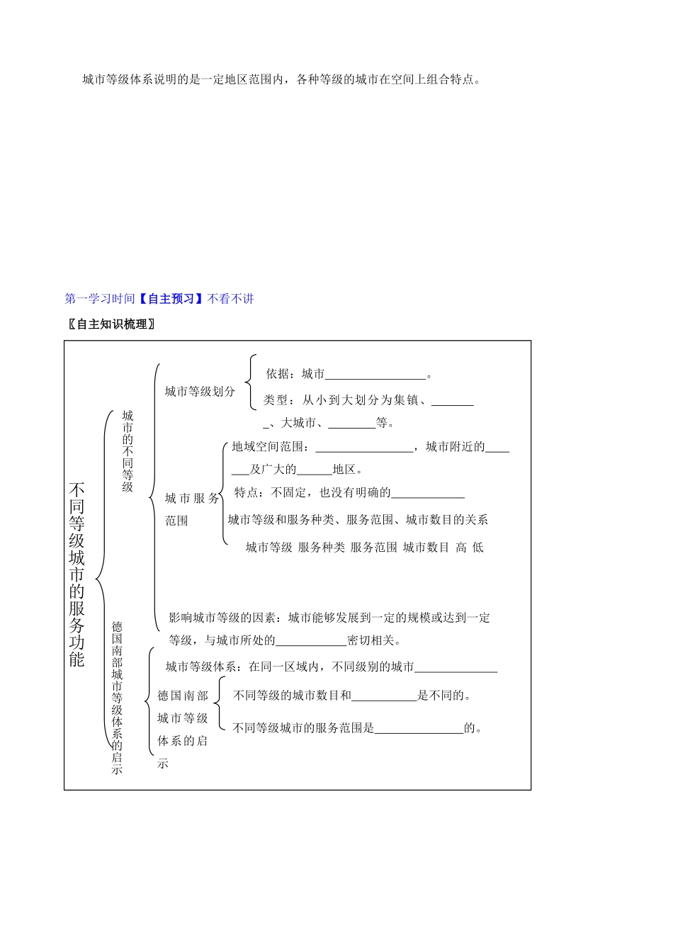 高中地理《不同等级城市的服务功能》学案8 新人教版必修2_第2页