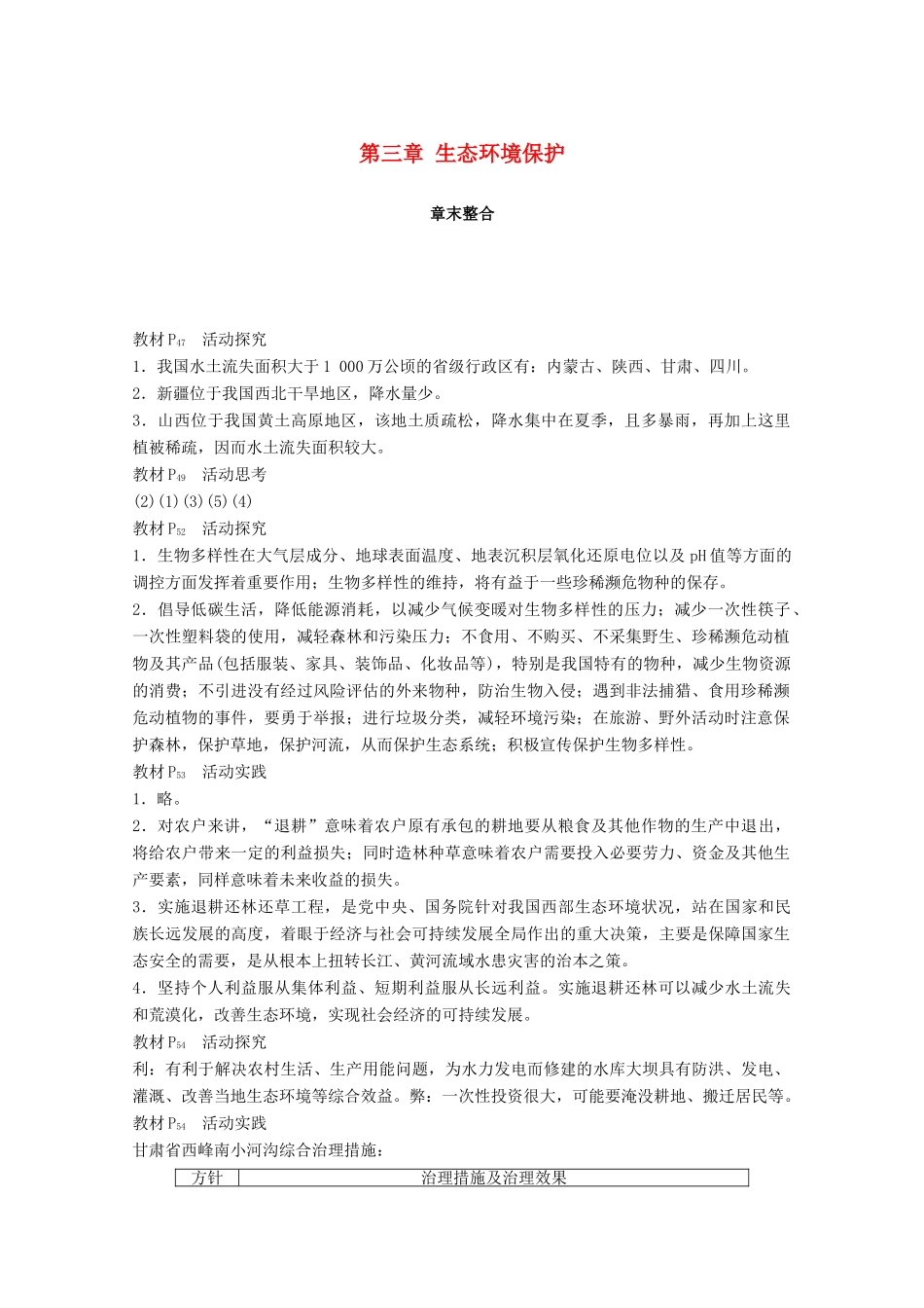 高中地理 第三章 生态环境保护章末整合同步备课教学案 湘教版选修6-湘教版高二选修6地理教学案_第1页