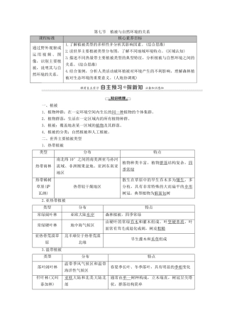 高中地理 第二章 自然地理要素及现象 第7节 植被与自然环境的关系学案 中图版必修第一册-中图版高中第一册地理学案