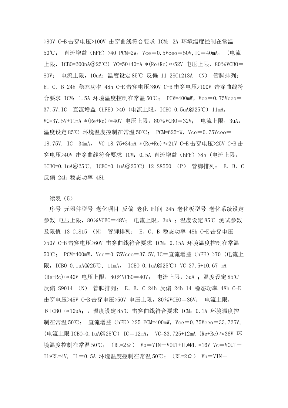 元器件老化条件速查表_第3页