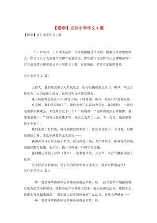 元旦小学作文4篇