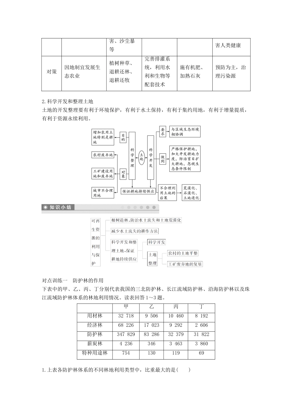 高中地理 第二章 自然资源保护 第三节 可再生资源的利用与保护——以土地资源为例同步备课教学案 湘教版选修6-湘教版高二选修6地理教学案_第3页