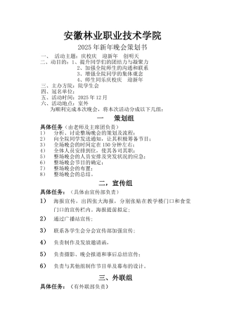 元旦策划书起稿