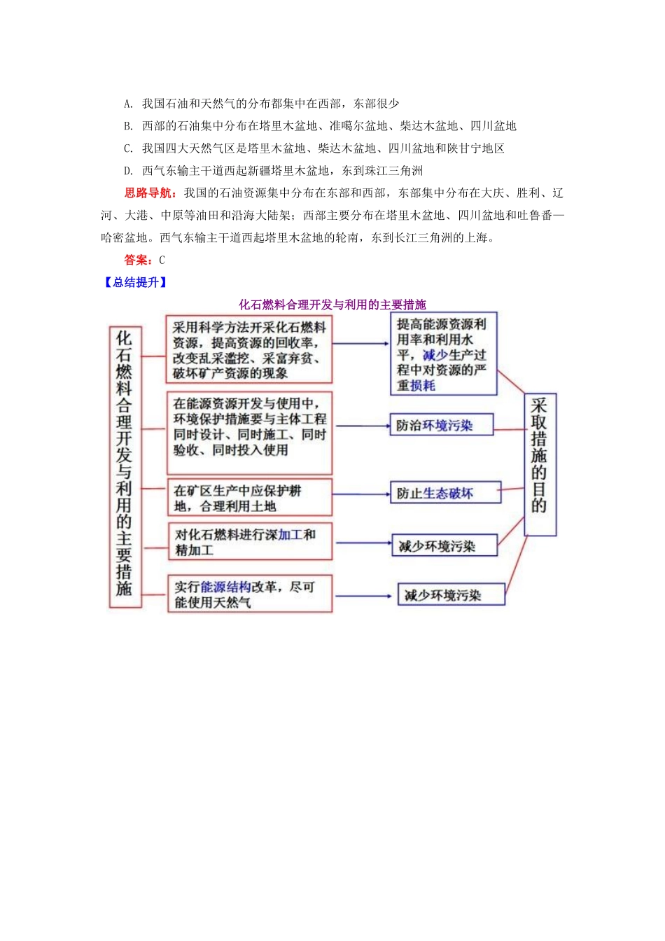 高中地理 第二章 自然资源保护 化石燃料的合理利用和开发学案 湘教版选修6-湘教版高二选修6地理学案_第3页