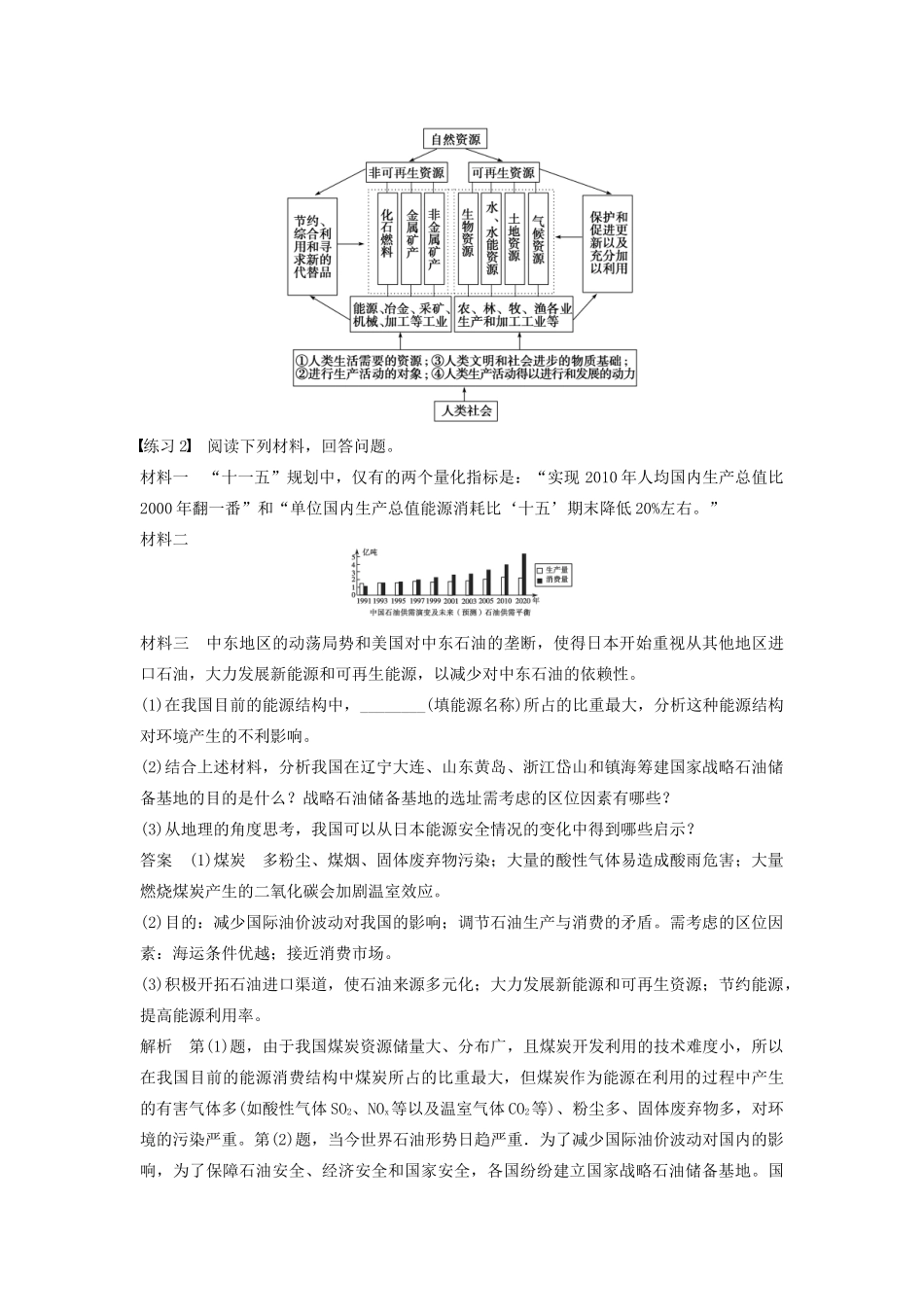 高中地理 第二章 自然资源保护 期末复习提升学案 湘教版选修6-湘教版高二选修6地理学案_第2页