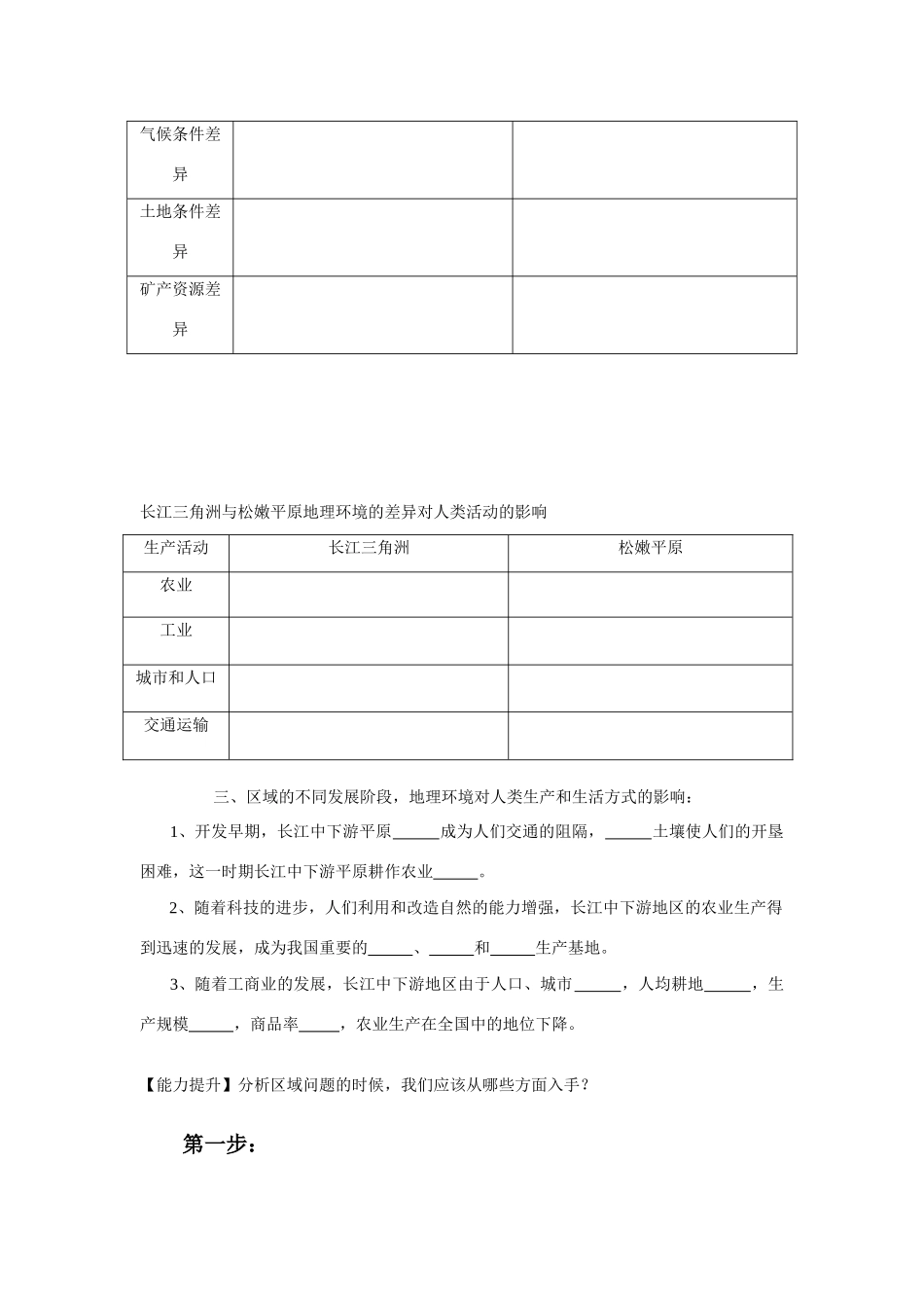 高中地理《地理环境对区域发展的影响》学案1 新人教版必修3_第2页