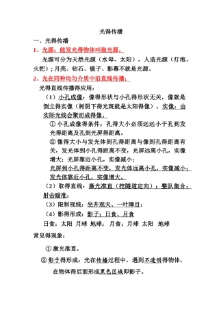 光的传播基础知识