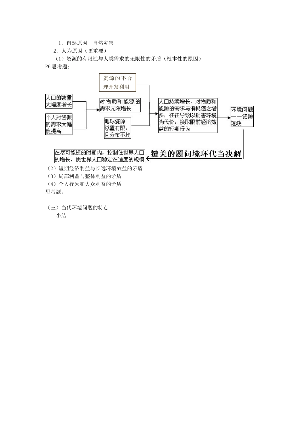 高中地理：1.2《当代环境问题的产生及其特点》学案（新人教版选修六）_第3页