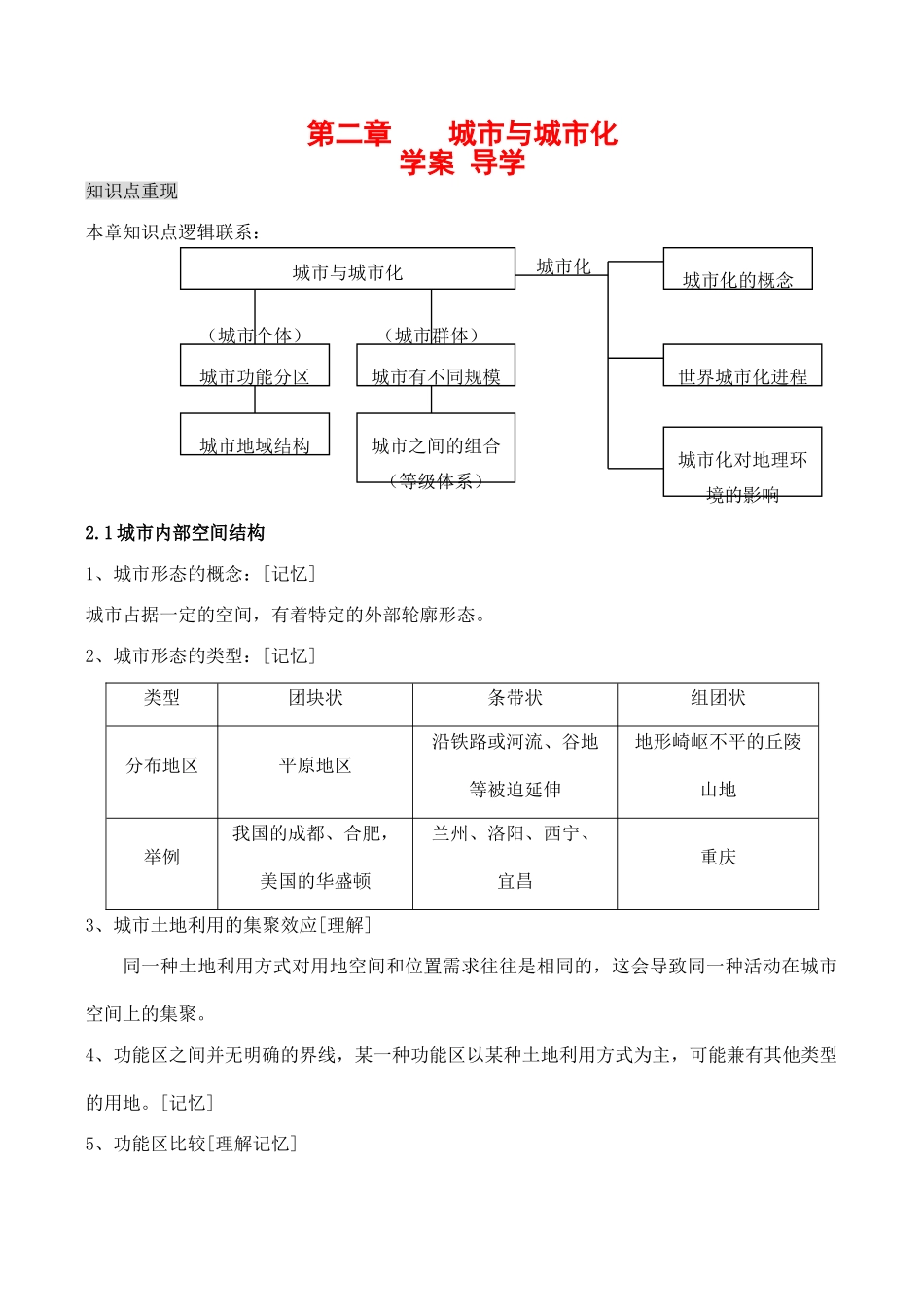 高中地理第二章 城市与城市化（学案）人教版必修二_第1页