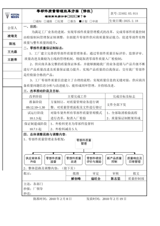 入厂零部件质量管理方案
