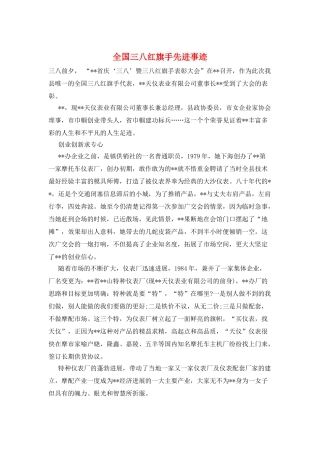 全国三八红旗手先进事迹