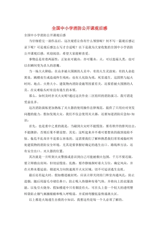 全国中小学消防公开课观后感