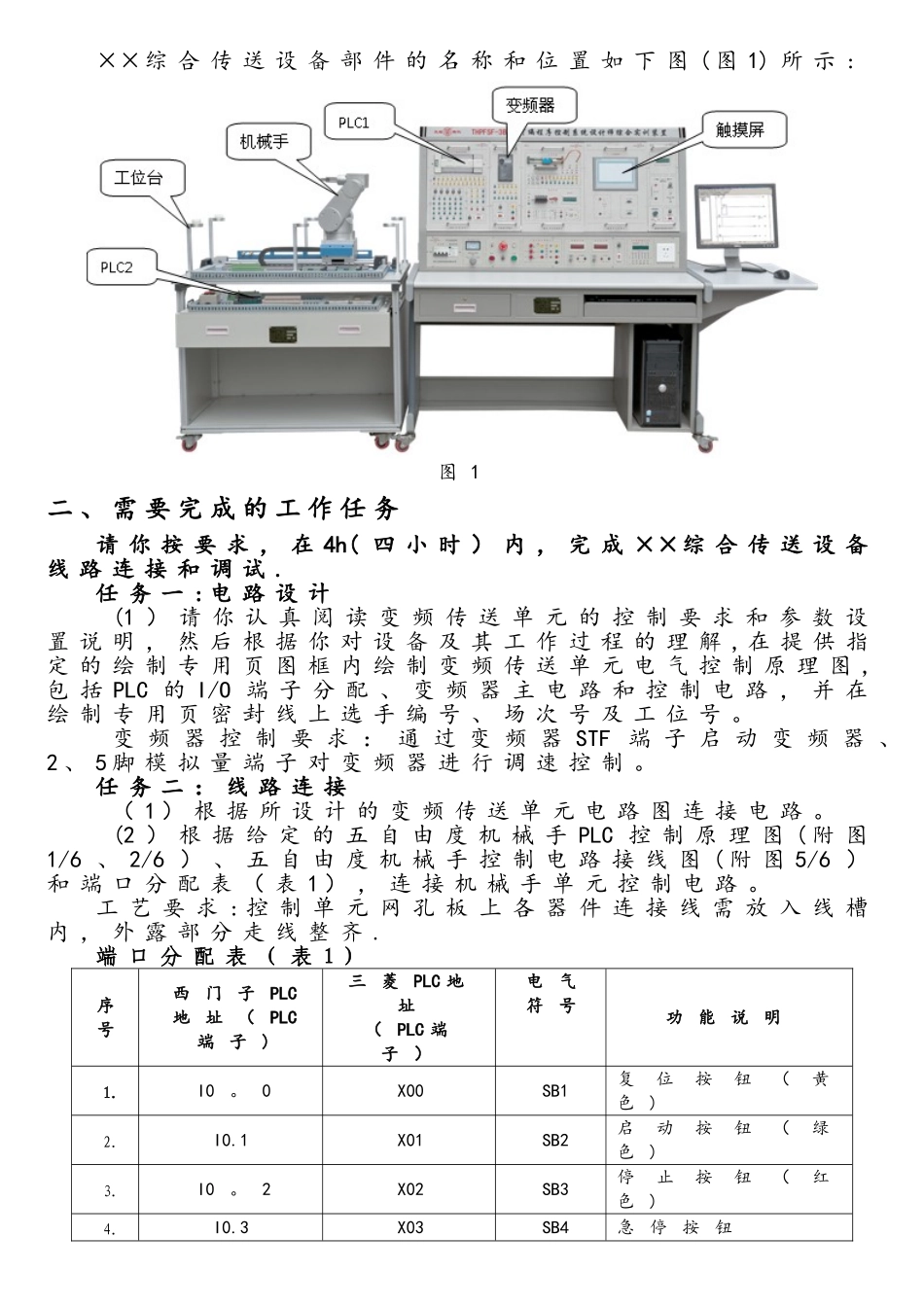 全国技能大赛任务书PLC实操样题_第3页