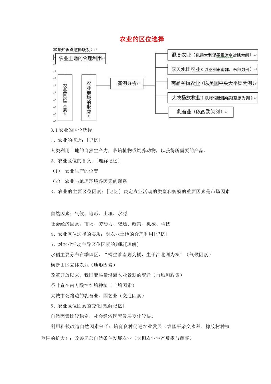 高中地理《农业的区位选择》文字素材7 新人教版必修2_第1页