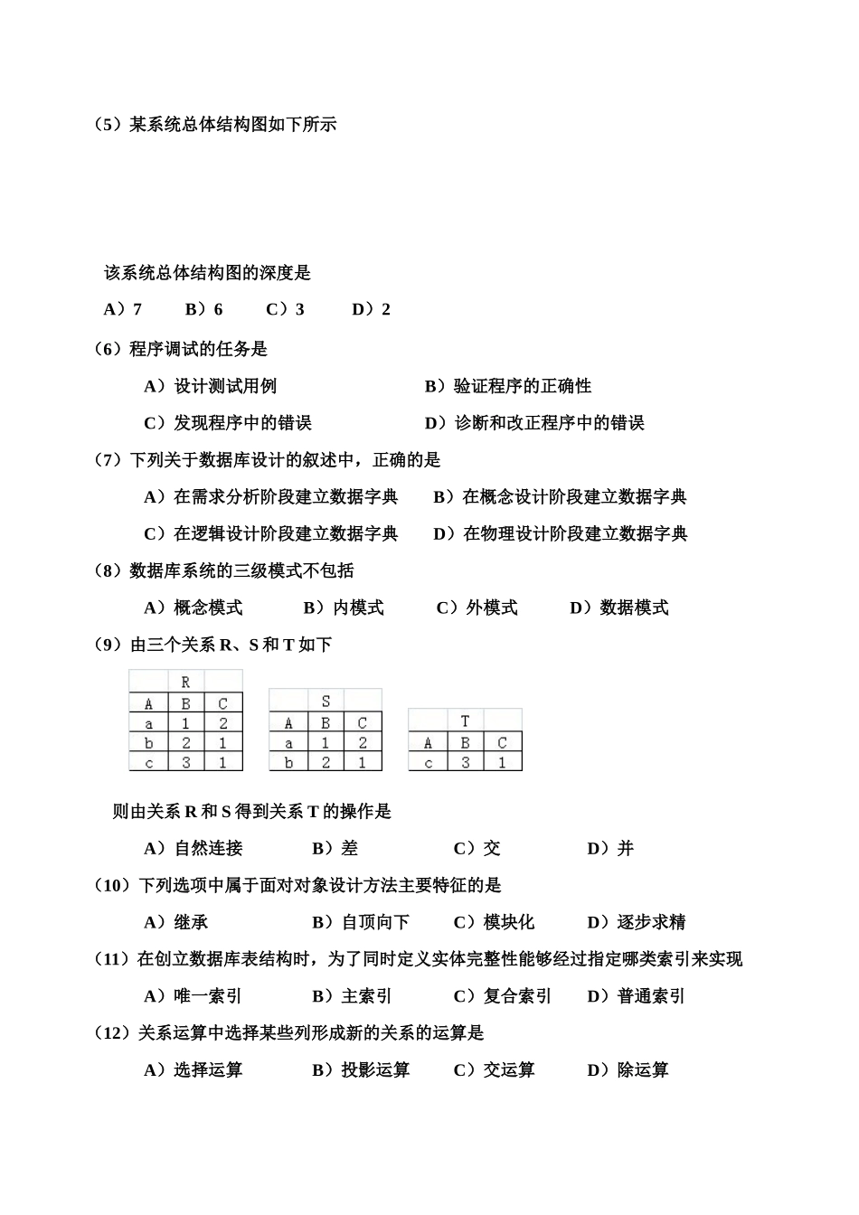 全国计算机等级考试二级笔试试卷新编_第3页