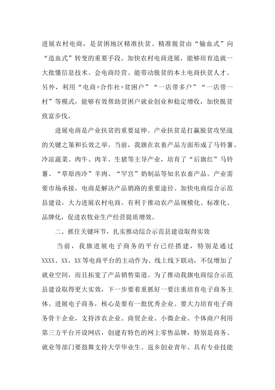 全市电子商务进农村综合示范县项目启动大会发言致辞_第2页