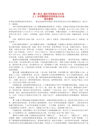 高中地理：2.1《乡村聚落的空间形态与分布》素材鲁教版选修4