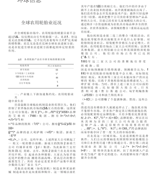 全球农用轮胎业近况