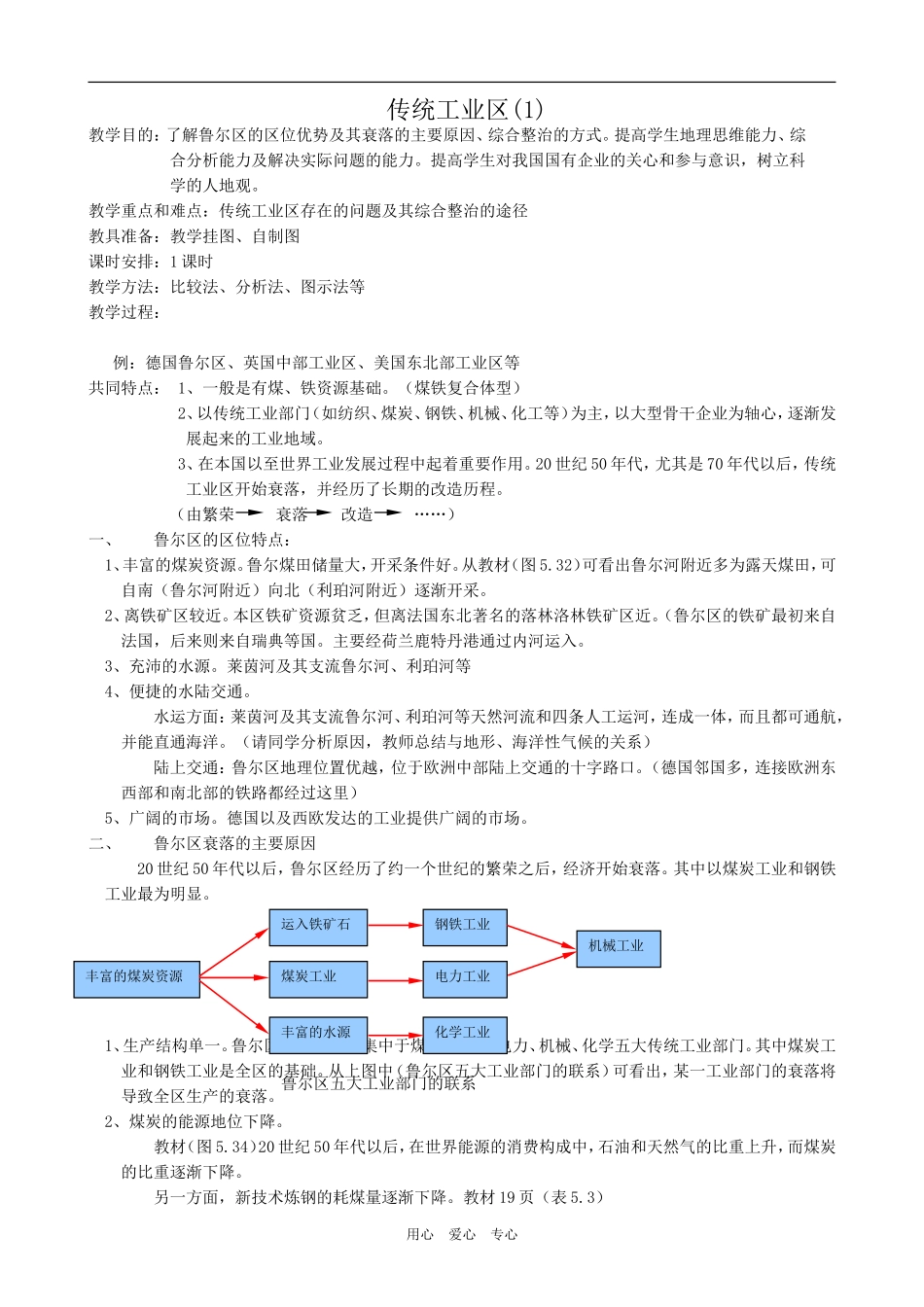 高中地理传统工业区(1)旧人教版必修下册_第1页
