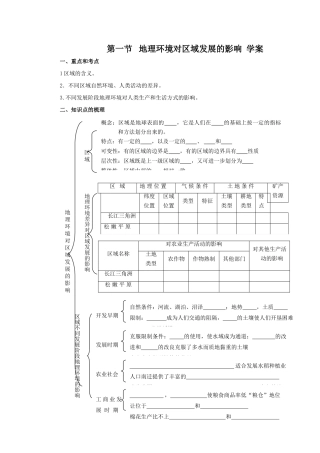 高中地理复习学案答案必修三