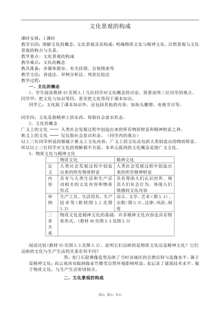 高中地理文化景观的构成旧人教选修一