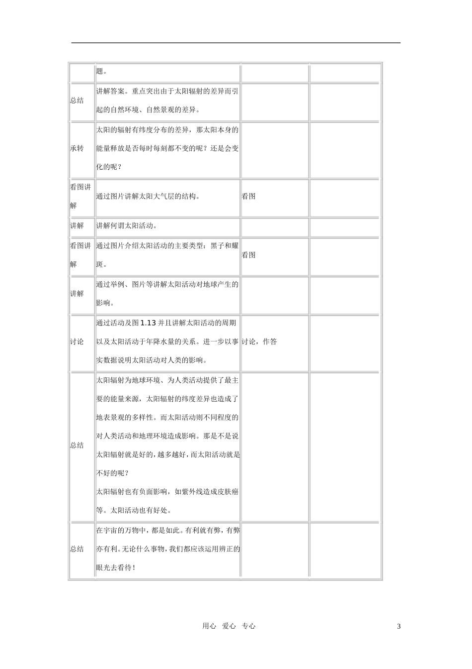 高中地理《太阳对地球的影响》教案3 人教版必修1_第3页
