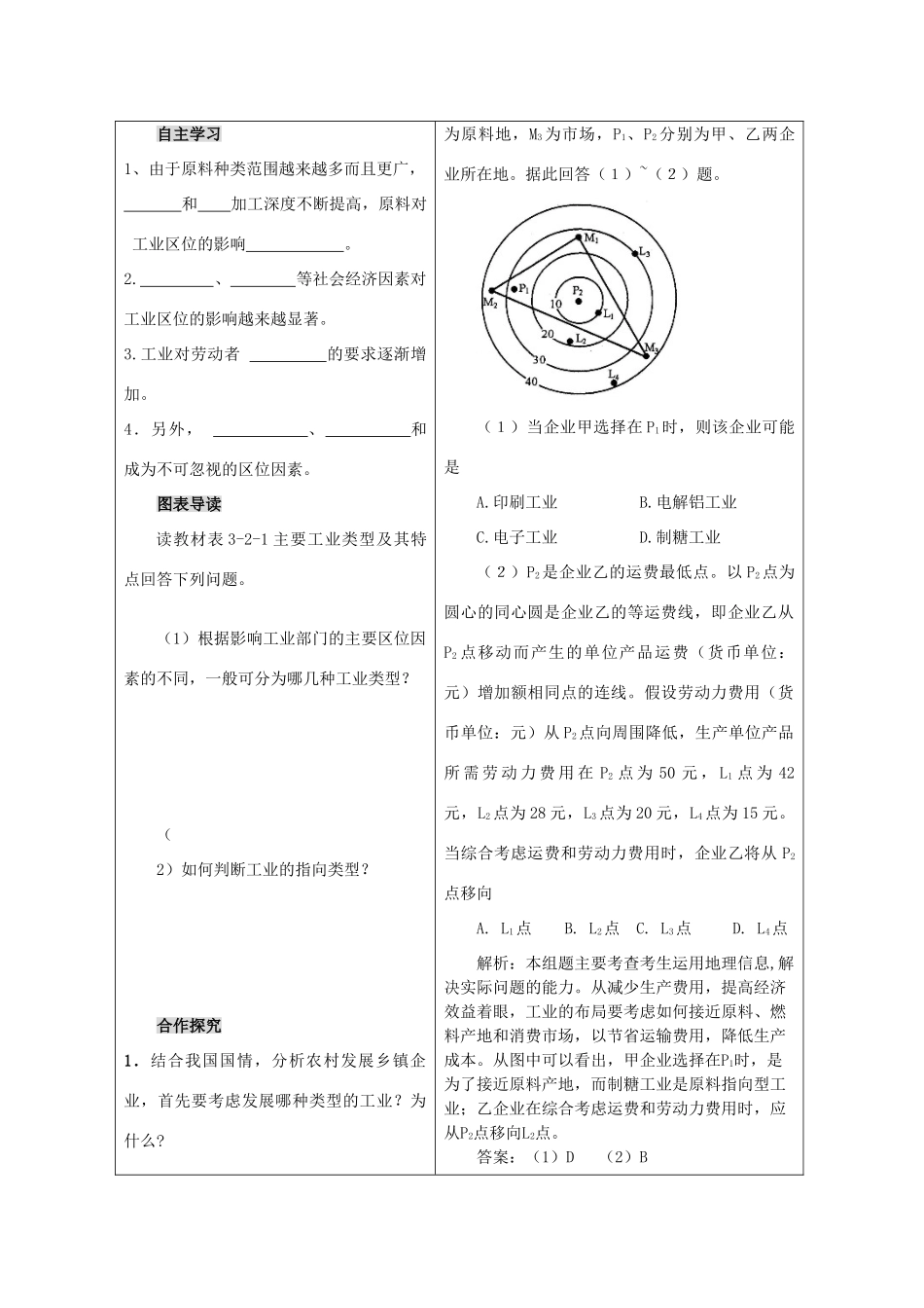 高中地理3.2.1工业生产与地理环境导学案鲁教版必修二_第3页