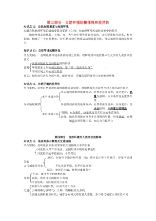高中地理会考总复习 自然环境的整体性和差异性素材 鲁教版-鲁教版高中全册地理素材
