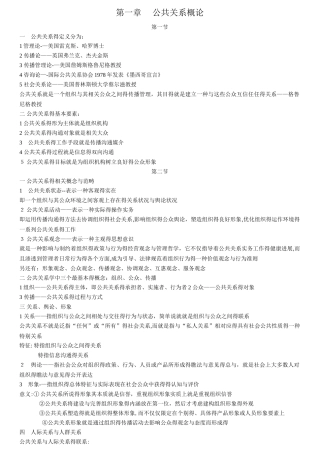 公共关系复习重点