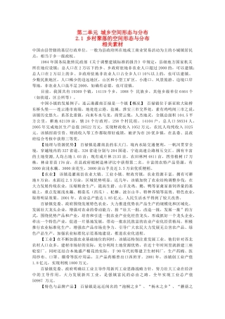 高中地理《乡村聚落的空间形态与分布》素材1 鲁教版选修4