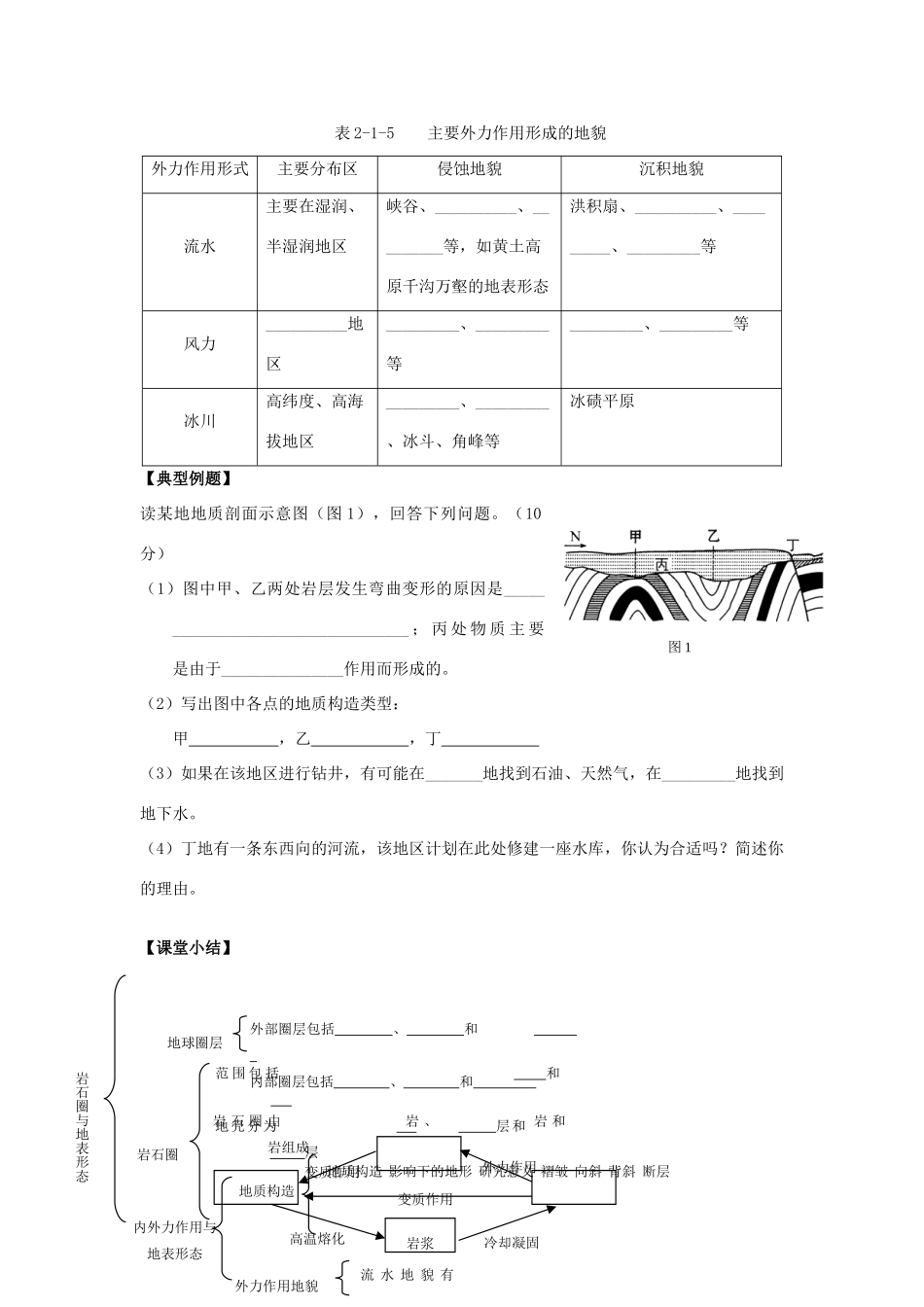 高中地理《岩石圈与地表形态》学案1 鲁教版必修1_第3页